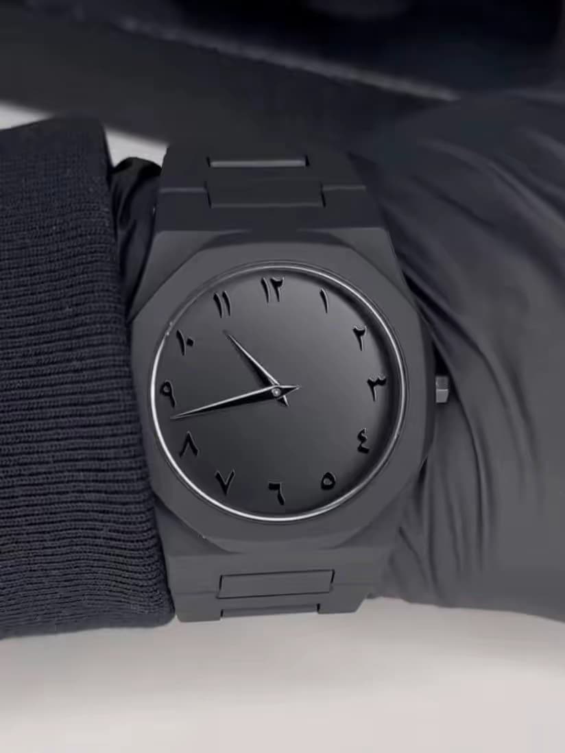 🖤 Premium Arabic Men’s Black Watch Stainless Steel - Minimalist & Bold Design ⌚